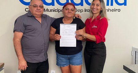 Parabéns, dona Solangia! 
Mais um direito garantido com o apoio do Balcão da Cidadania.