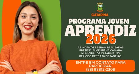A CÂMARA MUNICIPAL DE CATARINA torna pública a realização de processo seletivo para o 
preenchimento de duas vagas destinadas para estagiários, estudantes de nível médio, para 
atuarem nas dependências da Casa Legislava, conforme Resolução nº 003/2023, respeitando o 
previsto na Lei Federal nº 11.788/2008 e observando as disposições constantes neste Edital.