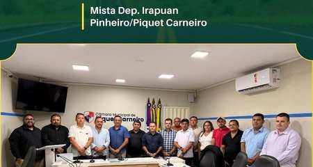 Representantes das Câmaras Municipais de Piquet Carneiro e Deputado Irapuan Pinheiro realizaram uma reunião conjunta com membros do Legislativo, do Executivo e da sociedade civil para alinhar informações e estruturar o cronograma das próximas ações integradas.