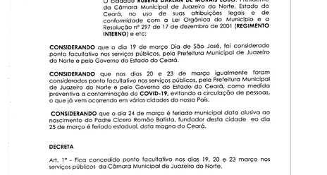 Decreto do Presidente do Legislativo Juazeirense