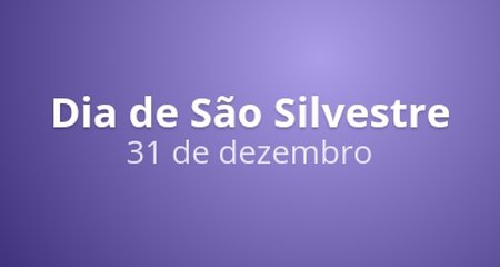 O Dia de São Silvestre é comemorado anualmente em 31 de dezembro no Brasil.
A data homenageia a figura do Papa Silvestre I, considerado o responsável pelo fim da perseguição que os cristãos sofriam no início do Cristianismo no Império Romano.