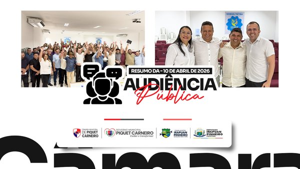 Mais um passo importante rumo à realização de um sonho histórico! Nesta sexta-feira, 10 de abril, foi realizada no Auditório Municipal a 2ª Audiência Pública sobre a pavimentação da estrada que liga Piquet Carneiro a Deputado Irapuan Pinheiro. O momento reuniu representantes das duas Casas Legislativas, com a participação da Câmara Municipal de Piquet Carneiro e da Câmara Municipal de Deputado Irapuan Pinheiro, além da presença da prefeita Neila Vitoriano, do prefeito Gildecarlos Pinheiro, do deputado estadual Leonardo Pinheiro e da população, que marcou presença e reforçou a importância dessa …